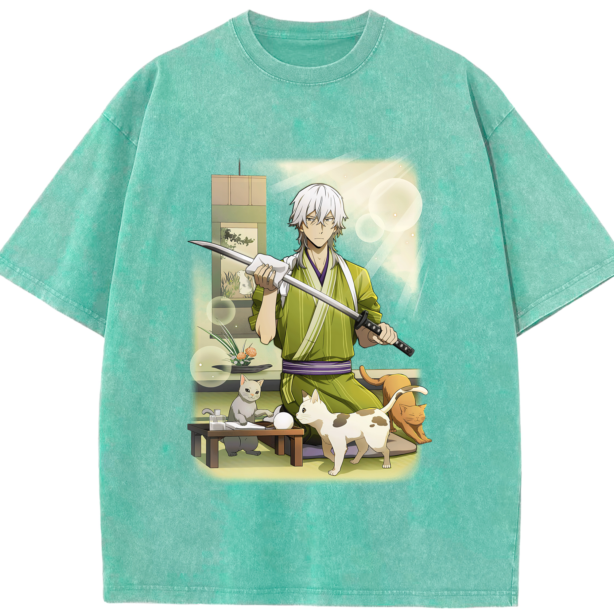 （画像用） 文豪ストレイドッグス Bungo Stray Dogs 綿100% ヴィンテージ風 半袖Tシャツ（フロントプリント）
